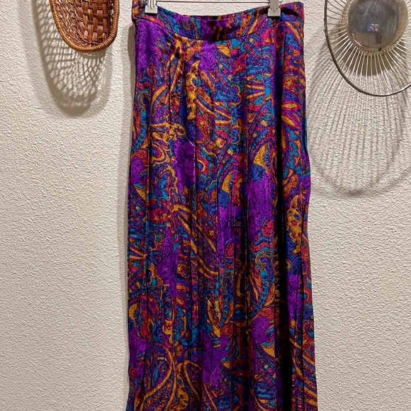 90s Pinnacle long purple design skirt - Picture 2 of 8